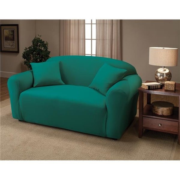 Madison Industries Madison JER-LOVE-AQ Stretch Jersey Loveseat Slipcover; Aqua JER-LOVE-AQ